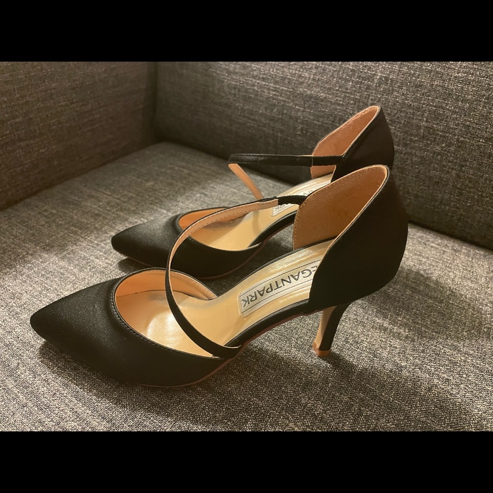 Black satin strappy heels - Picture 2 of 10